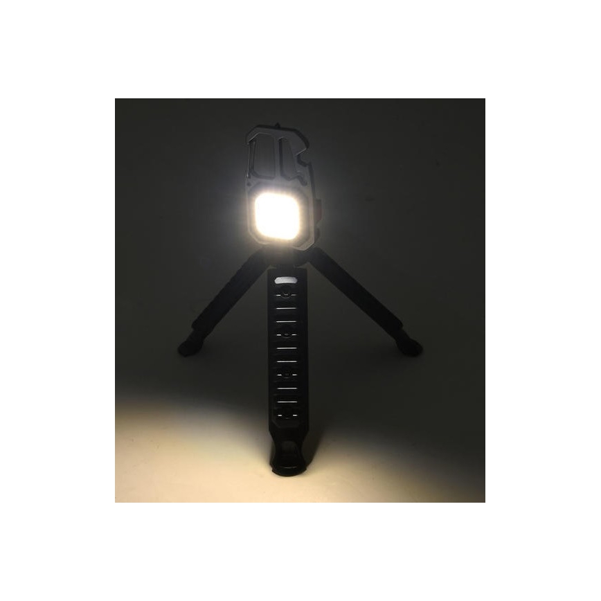 Genopladelig LED lommelygte med stativ multifunktionel LED/USB-C 400 mAh