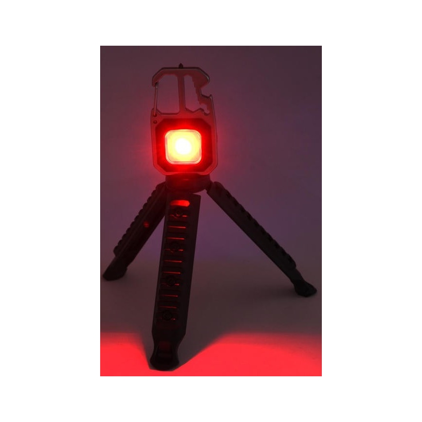 Genopladelig LED lommelygte med stativ multifunktionel LED/USB-C 400 mAh