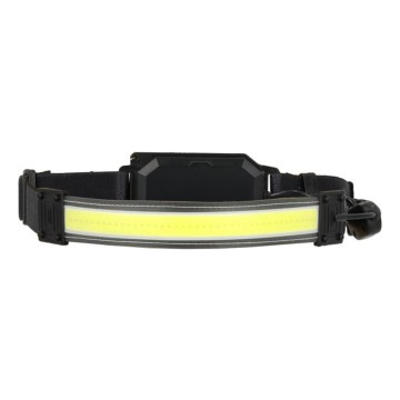 Genopladelig LED-pandelampe 2xLED/5V 180 lm 900 mAh sort