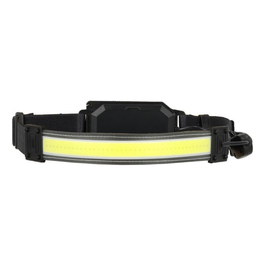 Genopladelig LED-pandelampe 2xLED/5V 180 lm 900 mAh sort