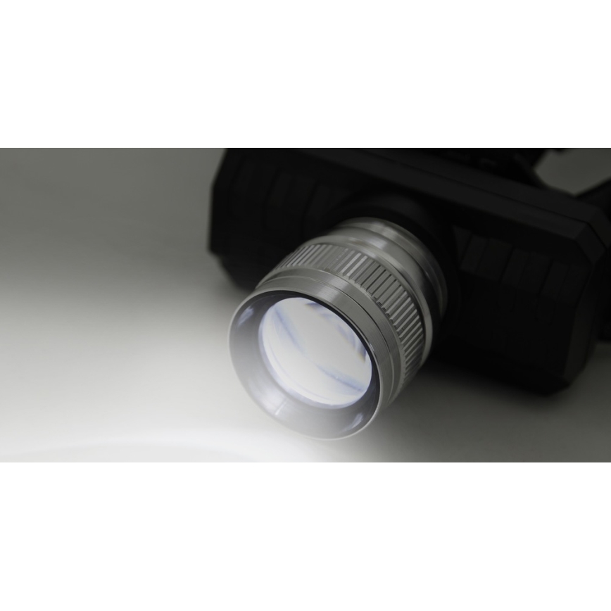 Genopladelig LED pandelampe LED/3W/3,7V 1200 mAh sort
