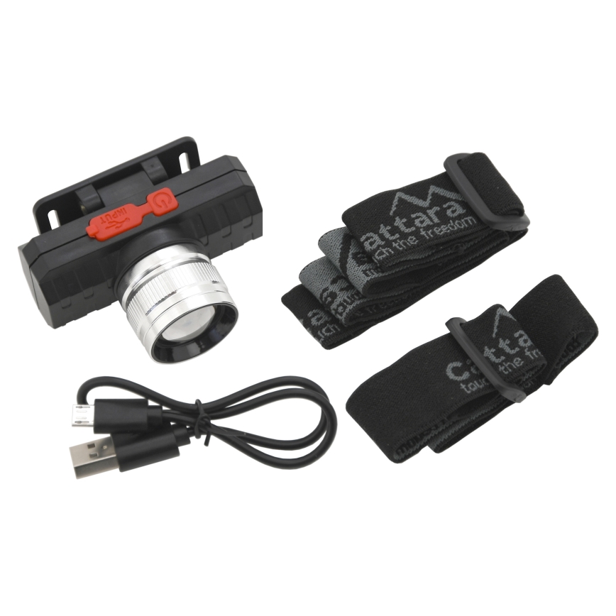 Genopladelig LED pandelampe LED/3W/3,7V 1200 mAh sort