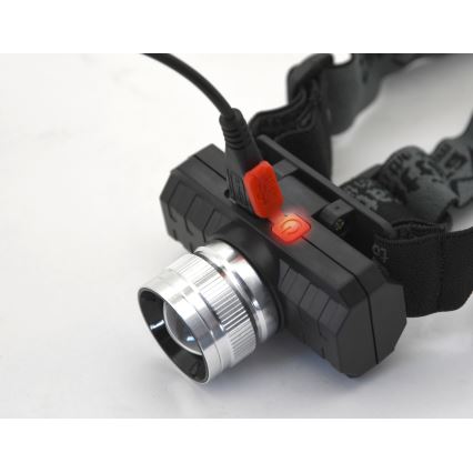 Genopladelig LED pandelampe LED/3W/3,7V 1200 mAh sort