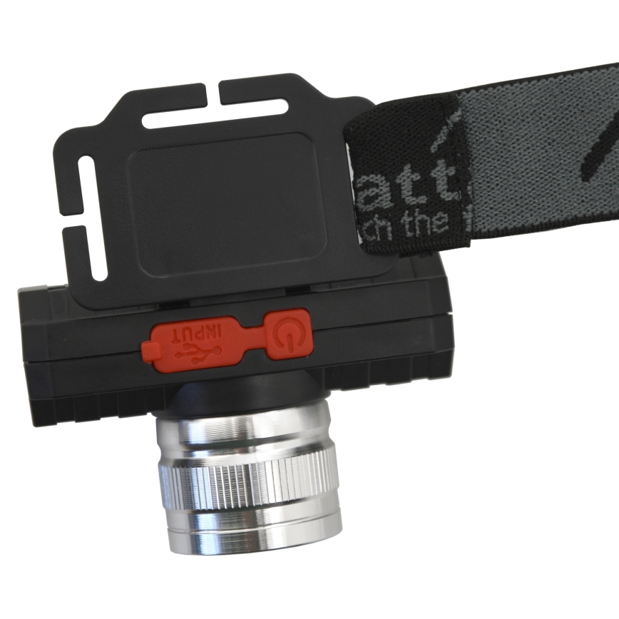 Genopladelig LED pandelampe LED/3W/3,7V 1200 mAh sort