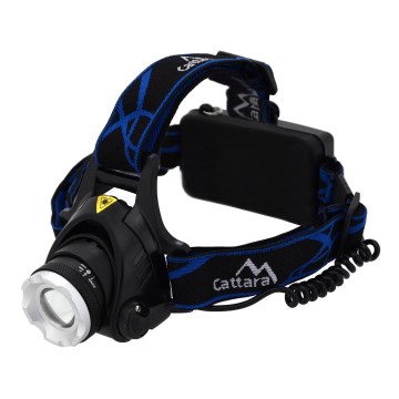 Genopladelig LED pandelampe LED/6W/7,4V 2x2800 mAh IP44 sort/blå