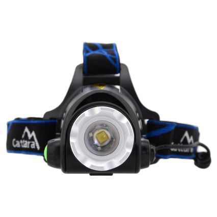 Genopladelig LED pandelampe LED/6W/7,4V 5600 mAh IP44 sort/blå