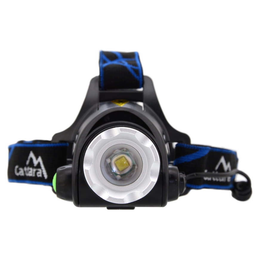 Genopladelig LED pandelampe LED/6W/7,4V 5600 mAh IP44 sort/blå