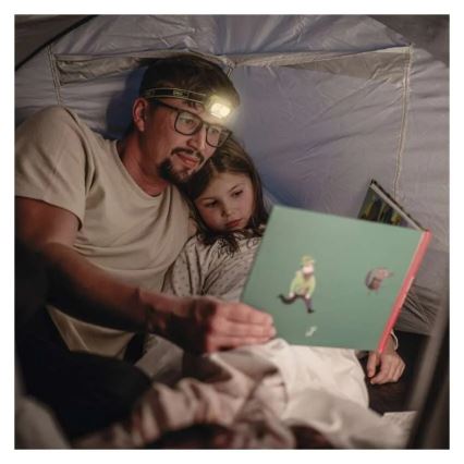 Genopladelig LED-pandelampe LED/USB IP43 800 mAh