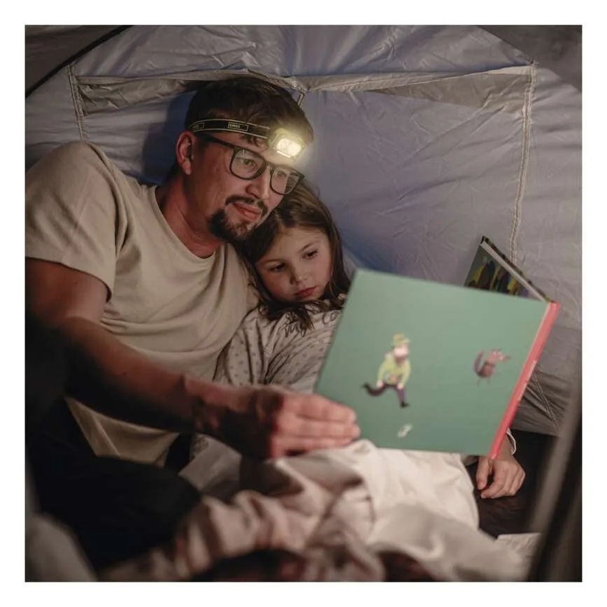 Genopladelig LED-pandelampe LED/USB IP43 800 mAh