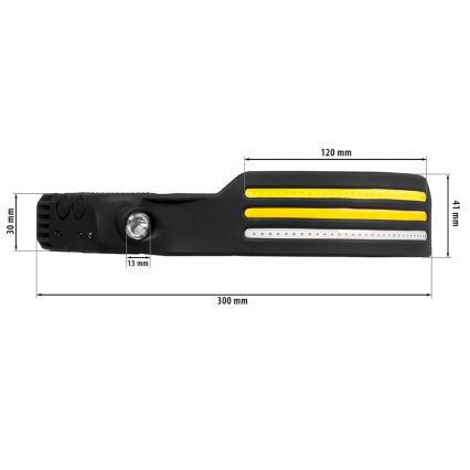 LED Dæmpbar genopladelig pandelampe med sensor og rødt lys 4xLED/5V IP44 300 skinnende 1200 mAh