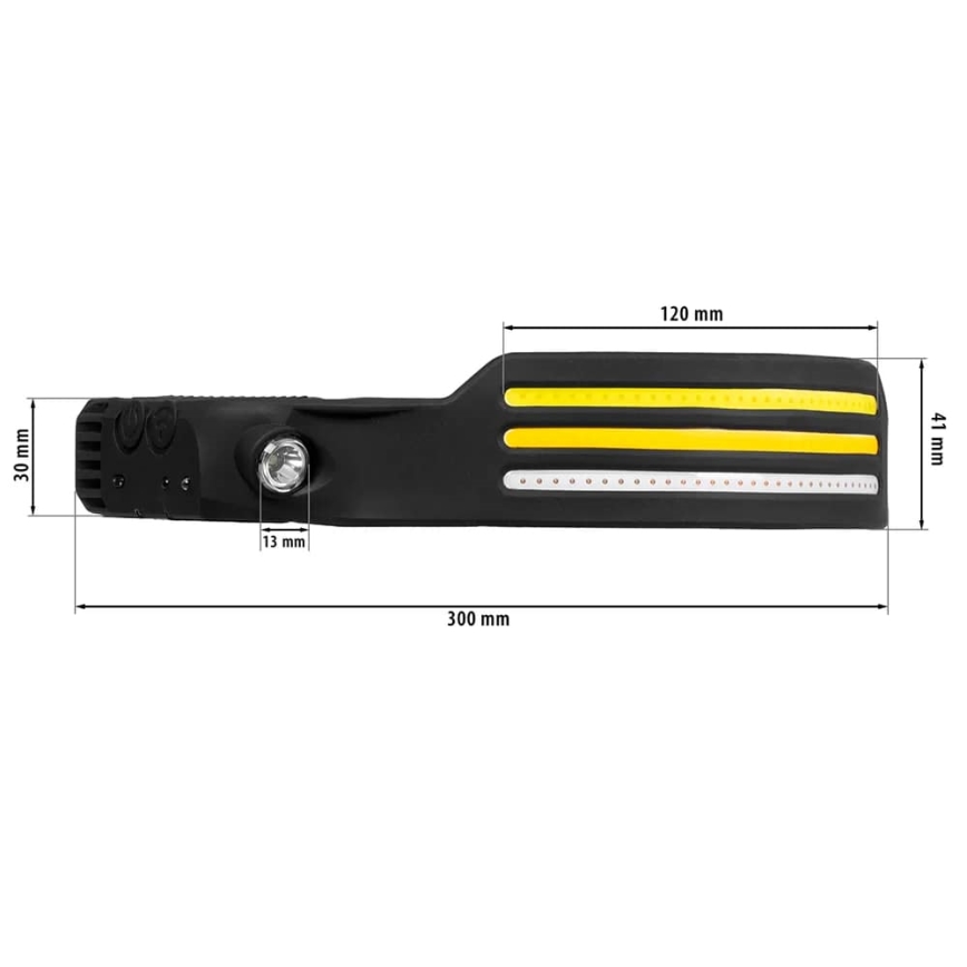 LED Dæmpbar genopladelig pandelampe med sensor og rødt lys 4xLED/5V IP44 300 skinnende 1200 mAh