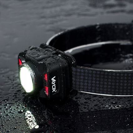 LED Dæmpbar genopladelig pandelampe med sensor og rødt lys LED/15W/5V IP66 430 skinnende 1800 mAh
