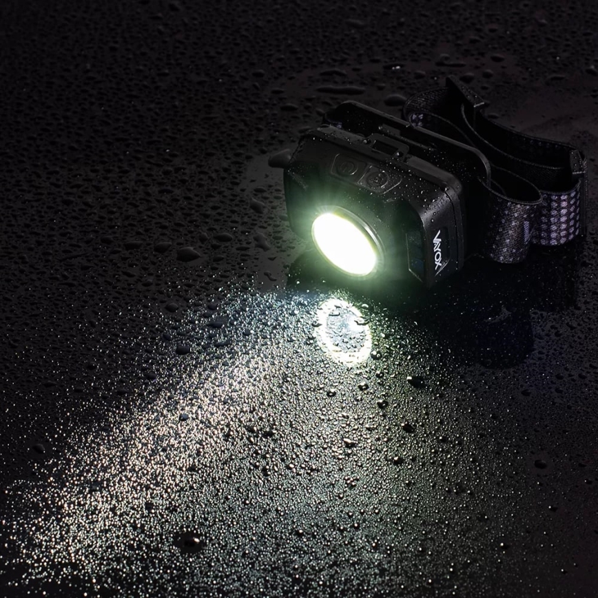 LED Dæmpbar genopladelig pandelampe med sensor og rødt lys LED/15W/5V IP66 430 skinnende 1800 mAh