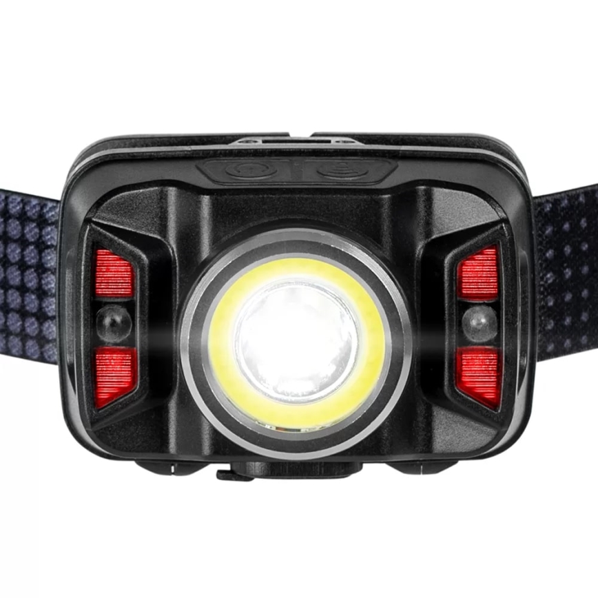 LED Dæmpbar genopladelig pandelampe med sensor og rødt lys LED/15W/5V IP66 430 skinnende 1800 mAh