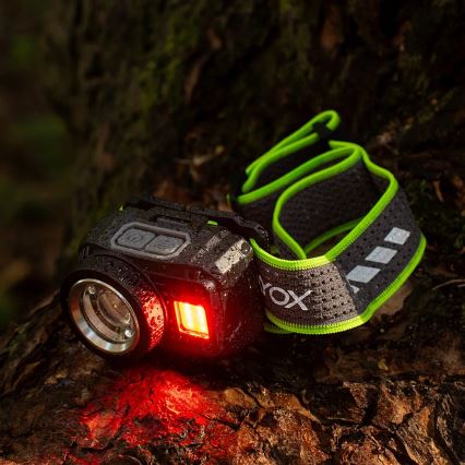 Genopladelig, dæmpbar LED-pandelampe med sensor og rødt lys LED/6W/5V/3xAAA IP66 500 lm 1200 mAh