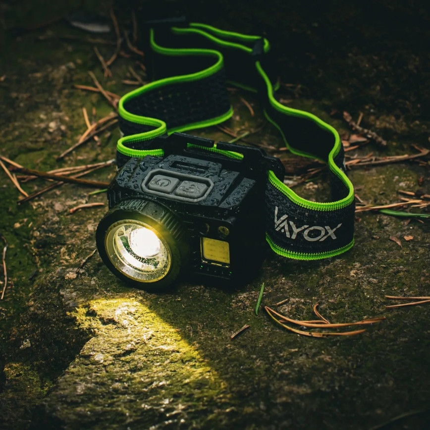 Genopladelig, dæmpbar LED-pandelampe med sensor og rødt lys LED/6W/5V/3xAAA IP66 500 lm 1200 mAh