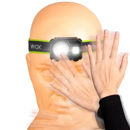 Genopladelig, dæmpbar LED-pandelampe med sensor og rødt lys LED/6W/5V/3xAAA IP66 500 lm 1200 mAh