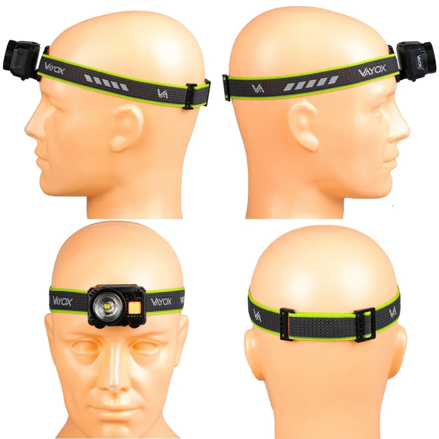 Genopladelig, dæmpbar LED-pandelampe med sensor og rødt lys LED/6W/5V/3xAAA IP66 500 lm 1200 mAh