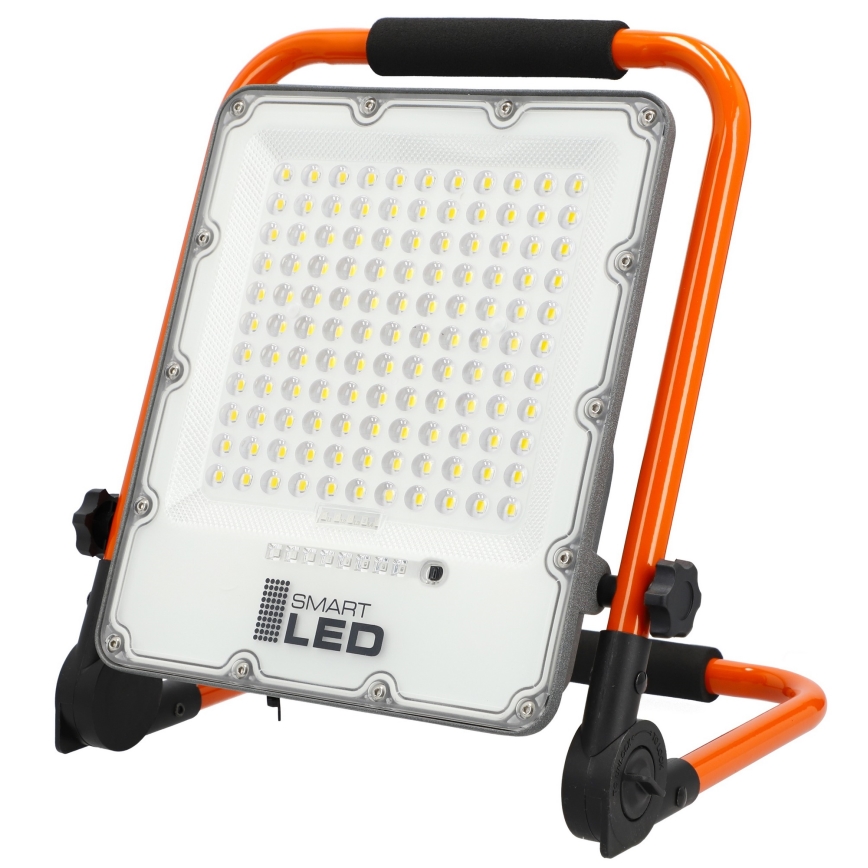 Genopladelig LED-projektør med stativ LED/100W/3,2V 5000K 5000 mAh IP65 orange