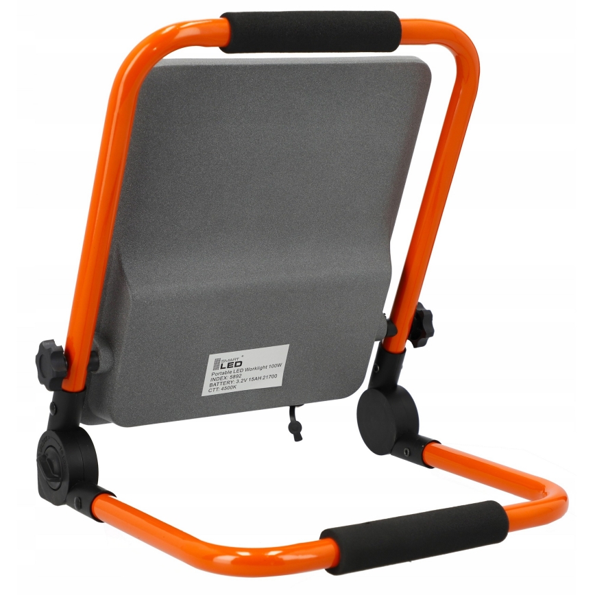 Genopladelig LED-projektør med stativ LED/100W/3,2V 5000K 5000 mAh IP65 orange