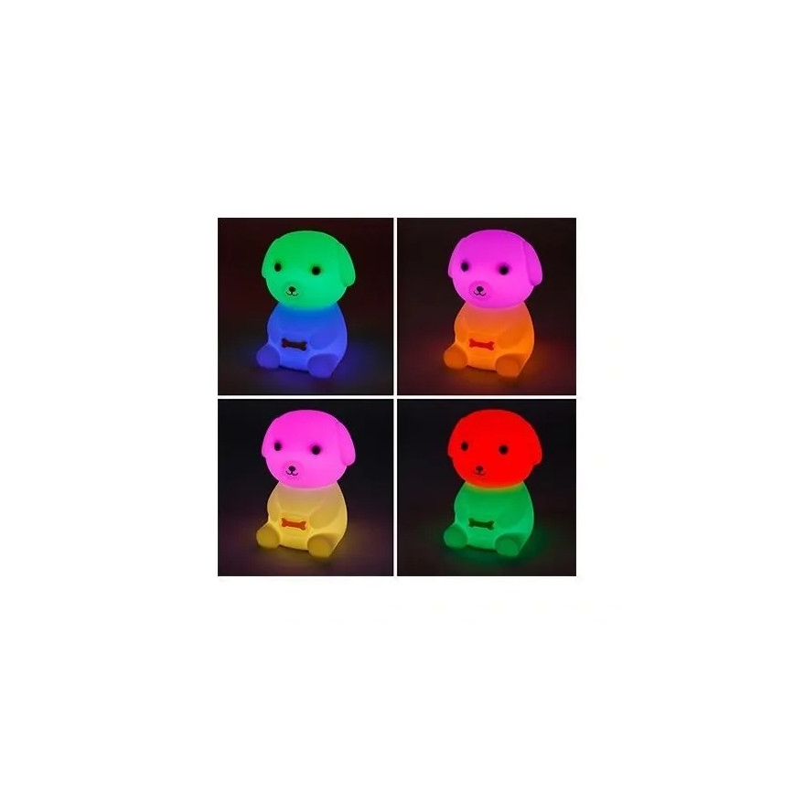 LED RGBW dæmpbar genopladelig børnenatlampe LED/2,5W/5V 3000K 1200 mAh hund