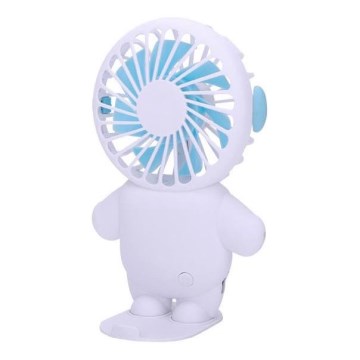 Genopladelig lommeventilator 4,5W/5V 500 mAh hvid/blå
