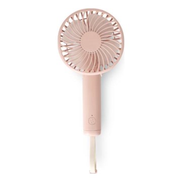 Genopladelig lommeventilator 5W/5V 1200 mAh lyserød