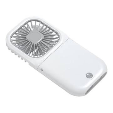 Genopladelig lommeventilator 5W/5V 2500 mAh hvid