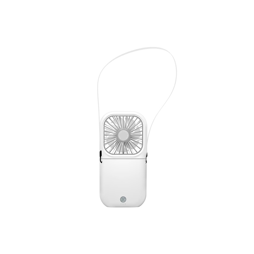 Genopladelig lommeventilator 5W/5V 2500 mAh hvid