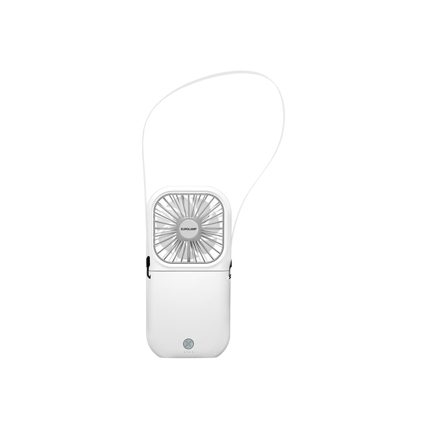 Genopladelig lommeventilator 5W/5V 2500 mAh hvid