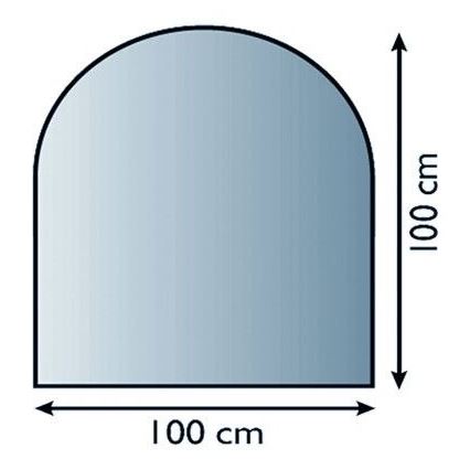 Glas under pejs 1000x1000x6 mm semi-bue