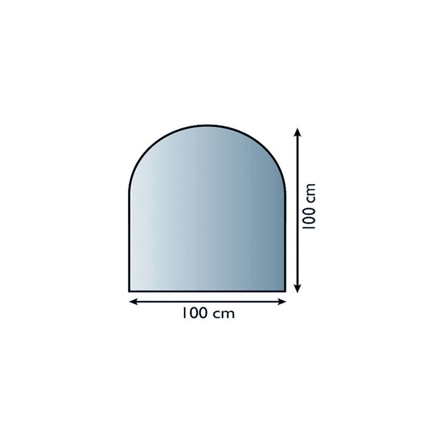 Glas under pejs 1000x1000x6 mm semi-bue