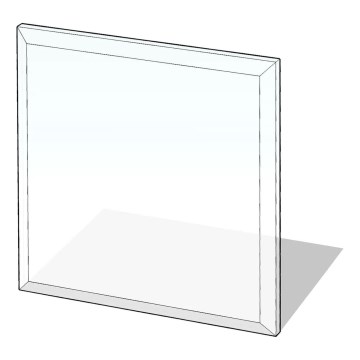 Glas under pejs 1000x1000x8 mm firkantet
