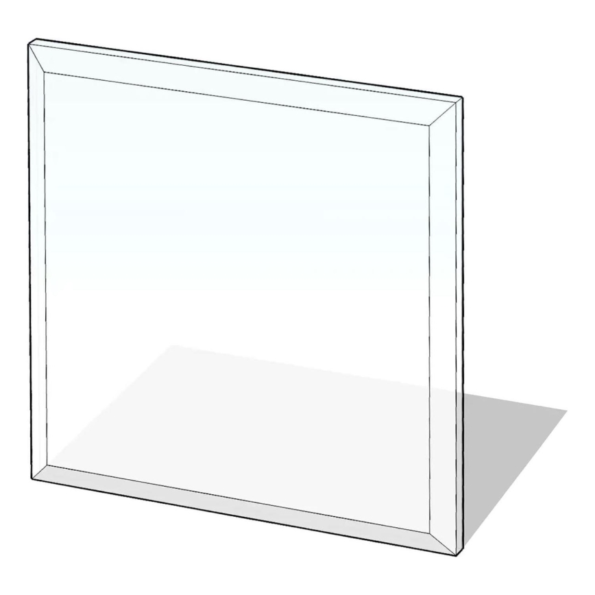 Glas under pejs 1000x1000x8 mm firkantet