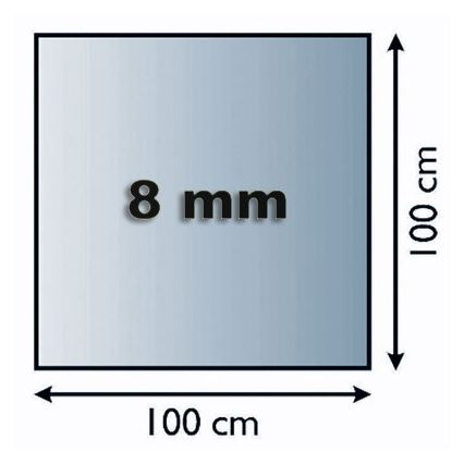 Glas under pejs 1000x1000x8 mm firkantet