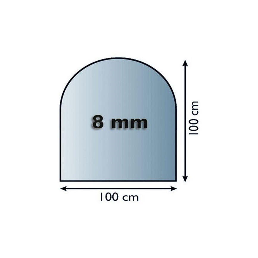 Glas under pejs 1000x1000x8 mm semi-bue
