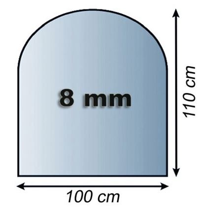 Glas under pejs 1100x1000x8 mm semi-bue