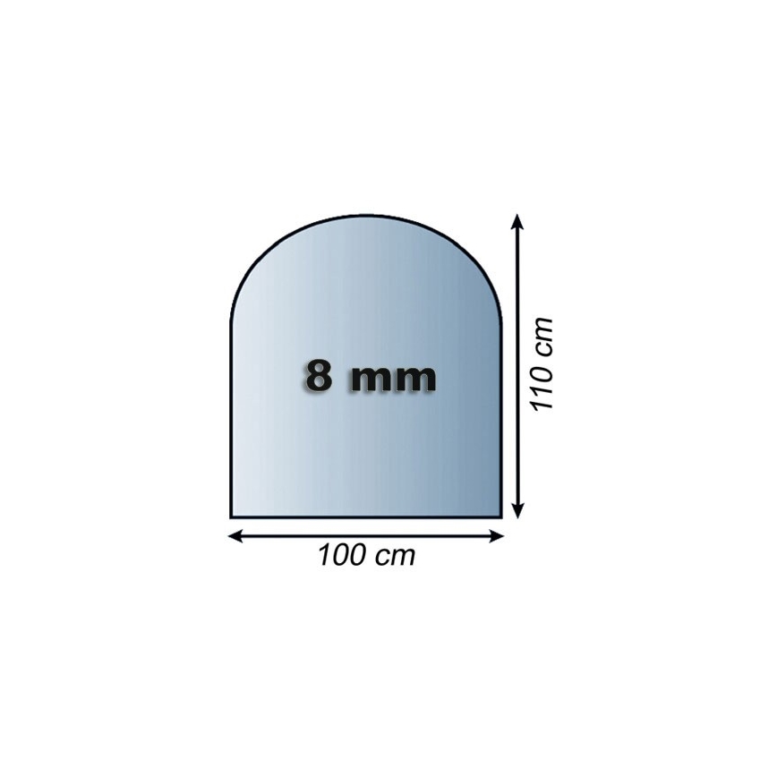 Glas under pejs 1100x1000x8 mm semi-bue