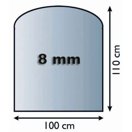 Glas under pejs 1100x1000x8 mm semi-bue