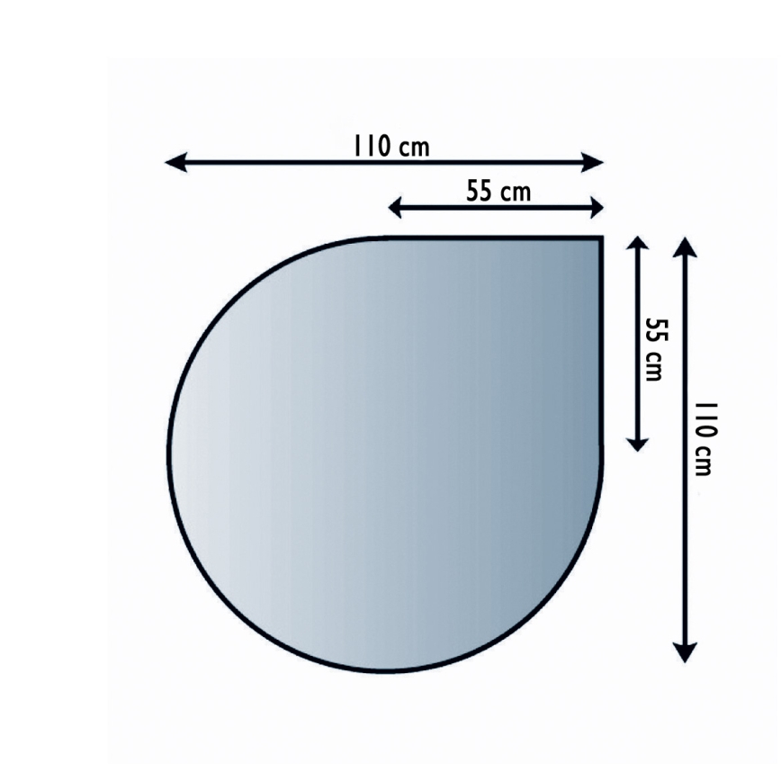 Glas under pejs 1100x1100x6 mm tåre