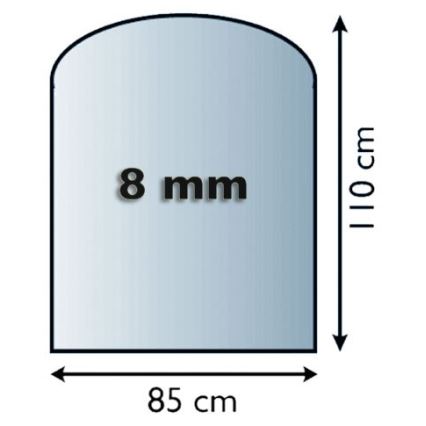 Glas under pejs 1100x850x8 mm semi-bue