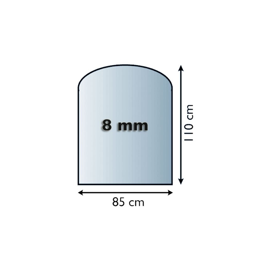 Glas under pejs 1100x850x8 mm semi-bue