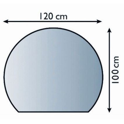 Glas under pejs 1200x1000x6 mm semi-bue