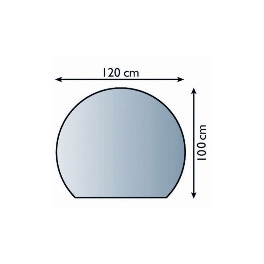 Glas under pejs 1200x1000x6 mm semi-bue