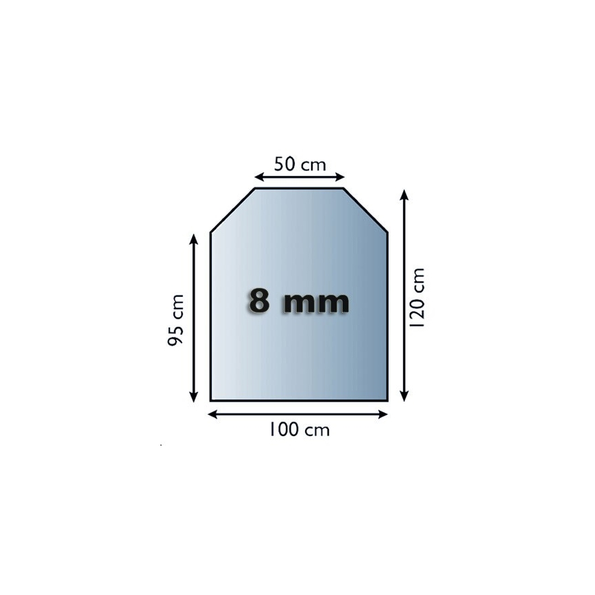 Glas under pejs 1200x1000x8 mm