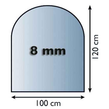Glas under pejs 1200x1000x8 mm semi-bue