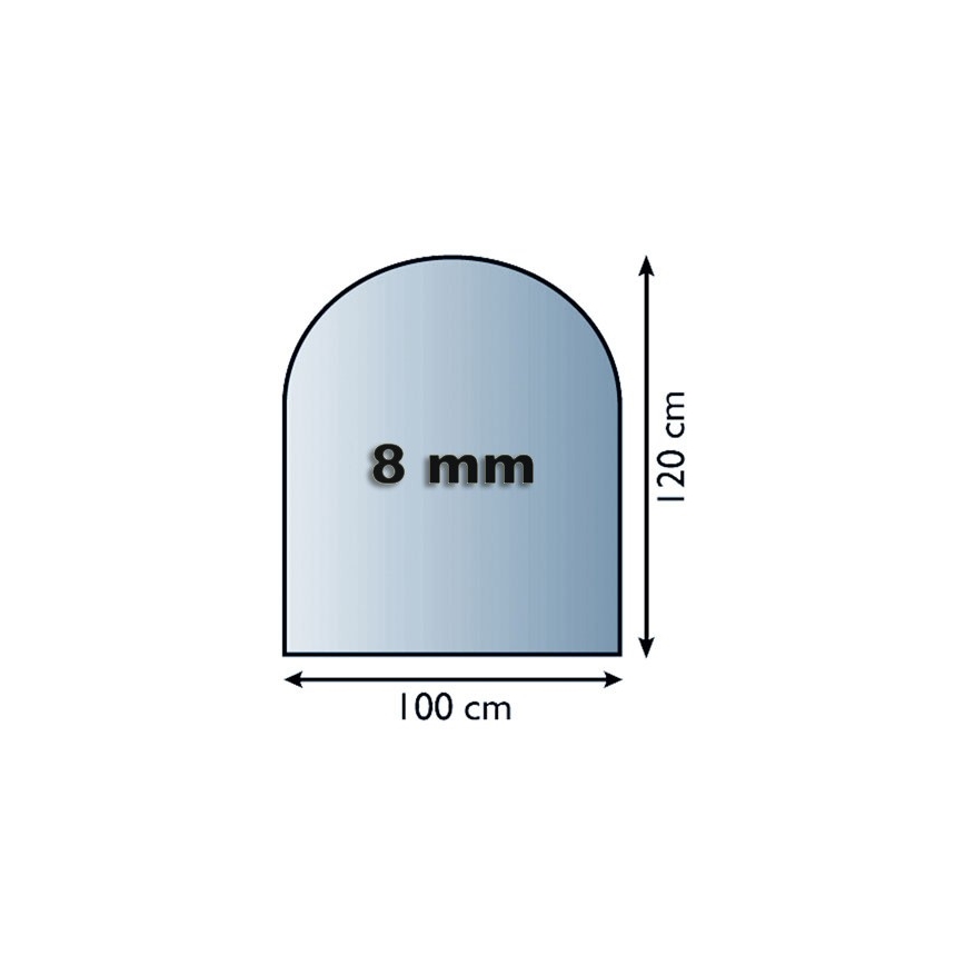 Glas under pejs 1200x1000x8 mm semi-bue