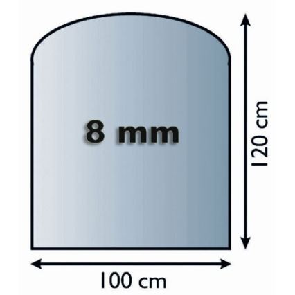 Glas under pejs 1200x1000x8 mm semi-bue