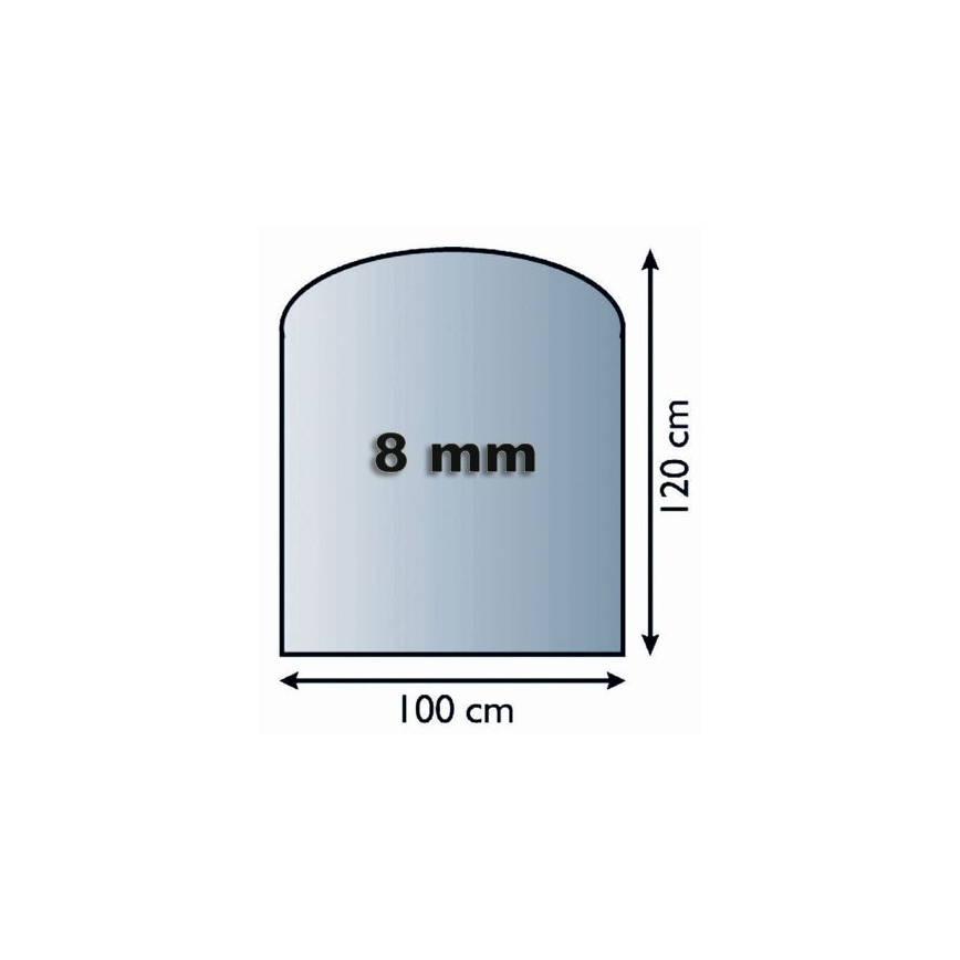 Glas under pejs 1200x1000x8 mm semi-bue