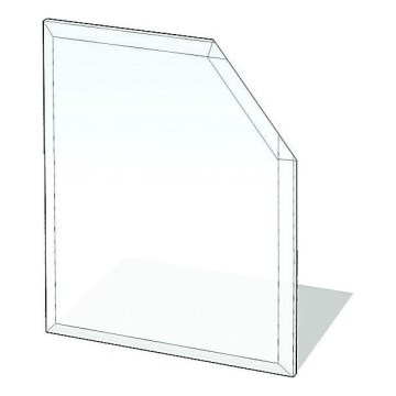 Glas under pejs 1250x1250x8 mm affaset firkant